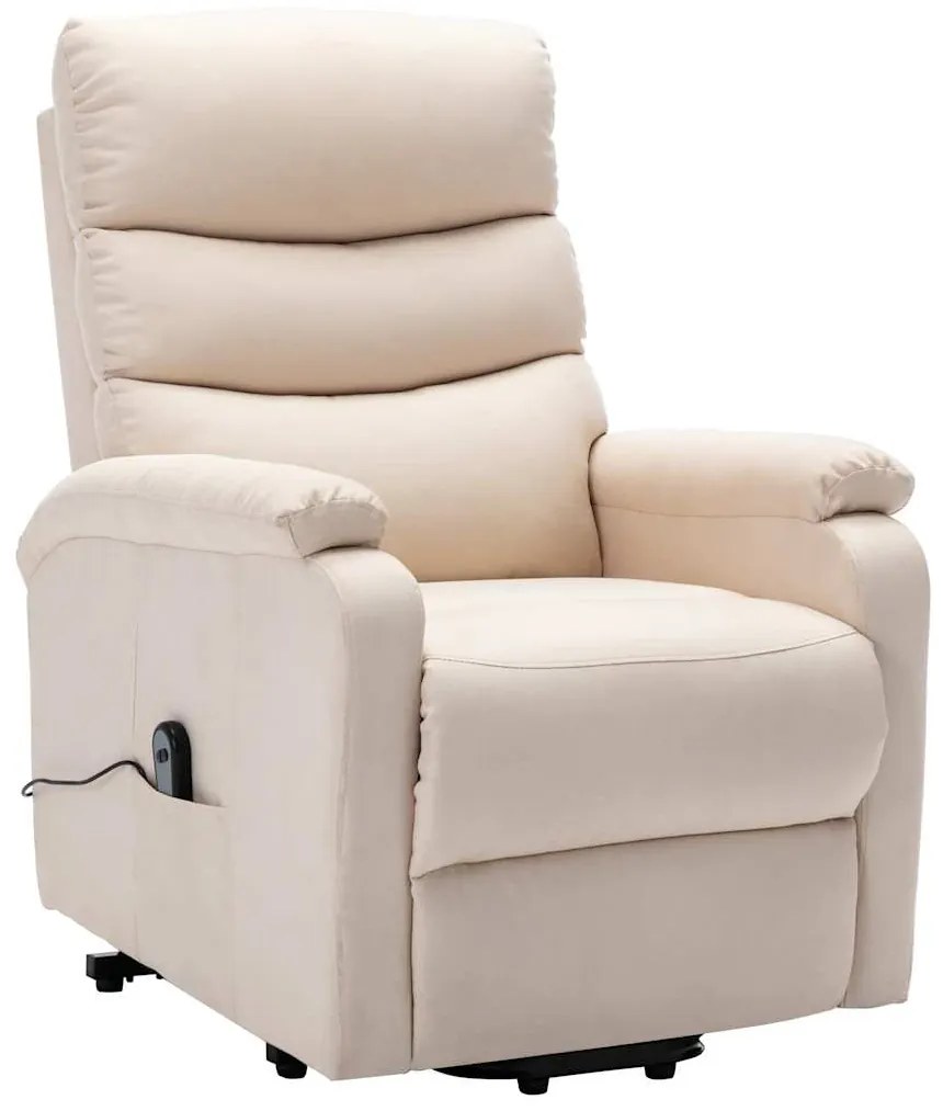 321245 vidaXL Изправящ стол, кремав, текстил