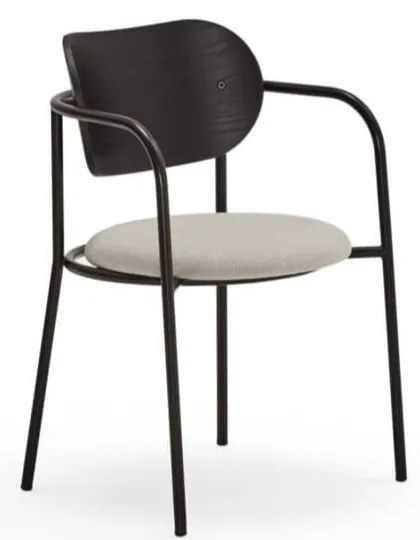 Черно-сив трапезен стол в декор от пепел Eclipse - Teulat