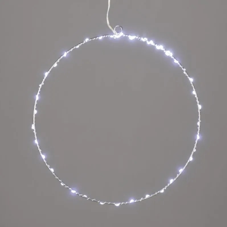 Декоративен LED Silver round-Warm White-Diameter: 30 см