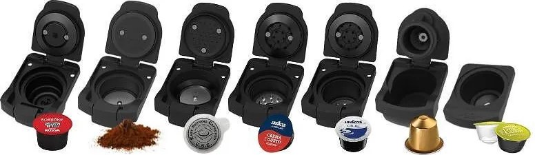 Разопакован: Еспресо машина 7в1 Crown CCM-1530B, 1400 W, 20 bar, 0.9 л, 7 адаптера, LED индикатори, Контрол дължината на кафето, Черен