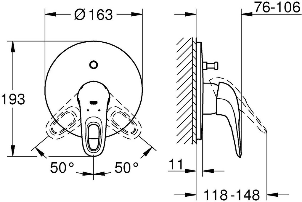 Exterior parts of Душ faucet Grohe Eurostyle Cosmopolitan