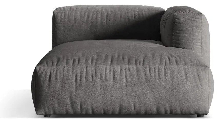 Сив кадифен модул за диван (десен ъгъл) Martina – Micadoni