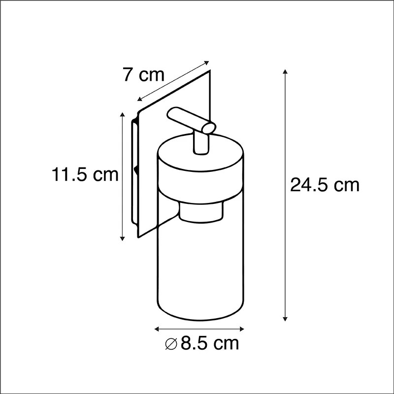 Интелигентна модерна външна лампа за стена, черна, включително WiFi ST64 - Rullo