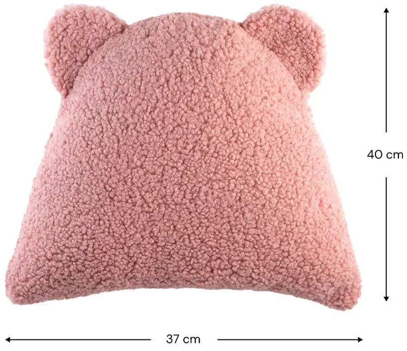 Розова детска възглавница за диван от букле Bear – Wigiwama