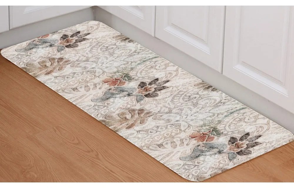 Бежова пътека подходяща за пране 58x240 cm Vintage Garden – Oyo Concept