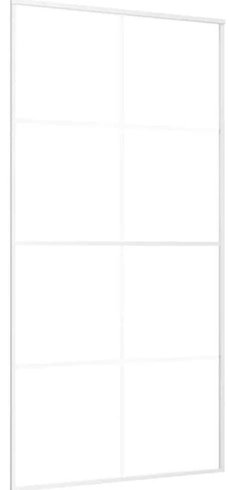 151676 vidaXL Плъзгаща се врата, ESG стъкло и алуминий, 102,5x205 см, бяла