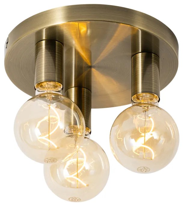 Модерна таванна лампа бронз кръгла - Facil