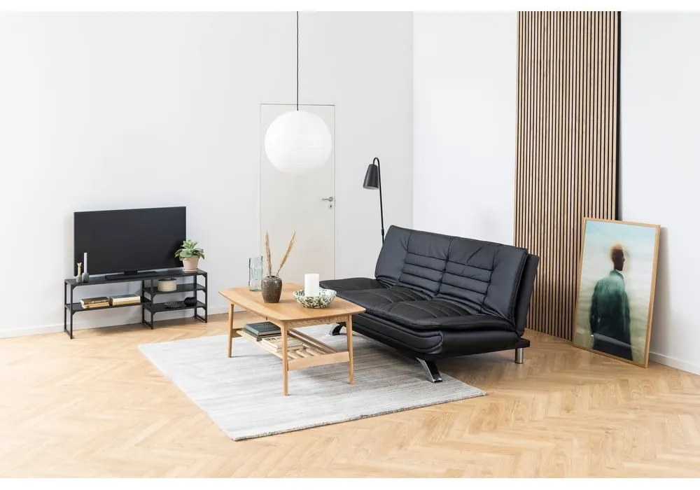 Черна телевизионна масичка от ясен 120x46 cm Seaford - Actona