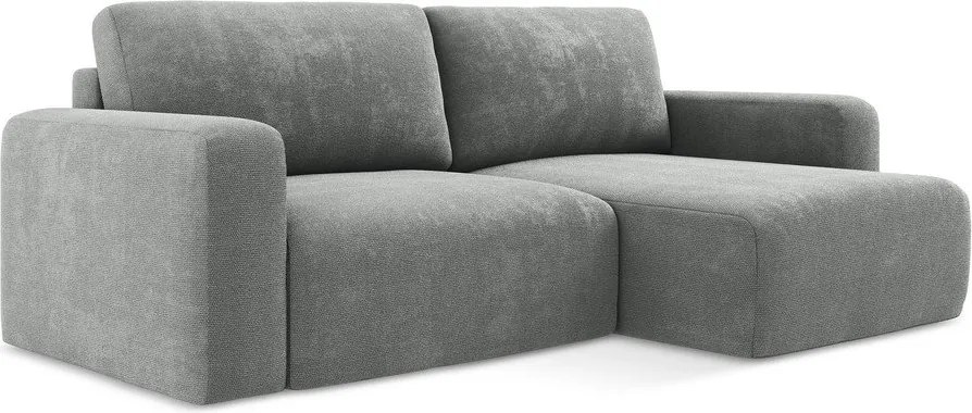 Сив шенилов сгъваем/с място за съхранение ъглов диван (десен ъгъл) Kona – Makamii