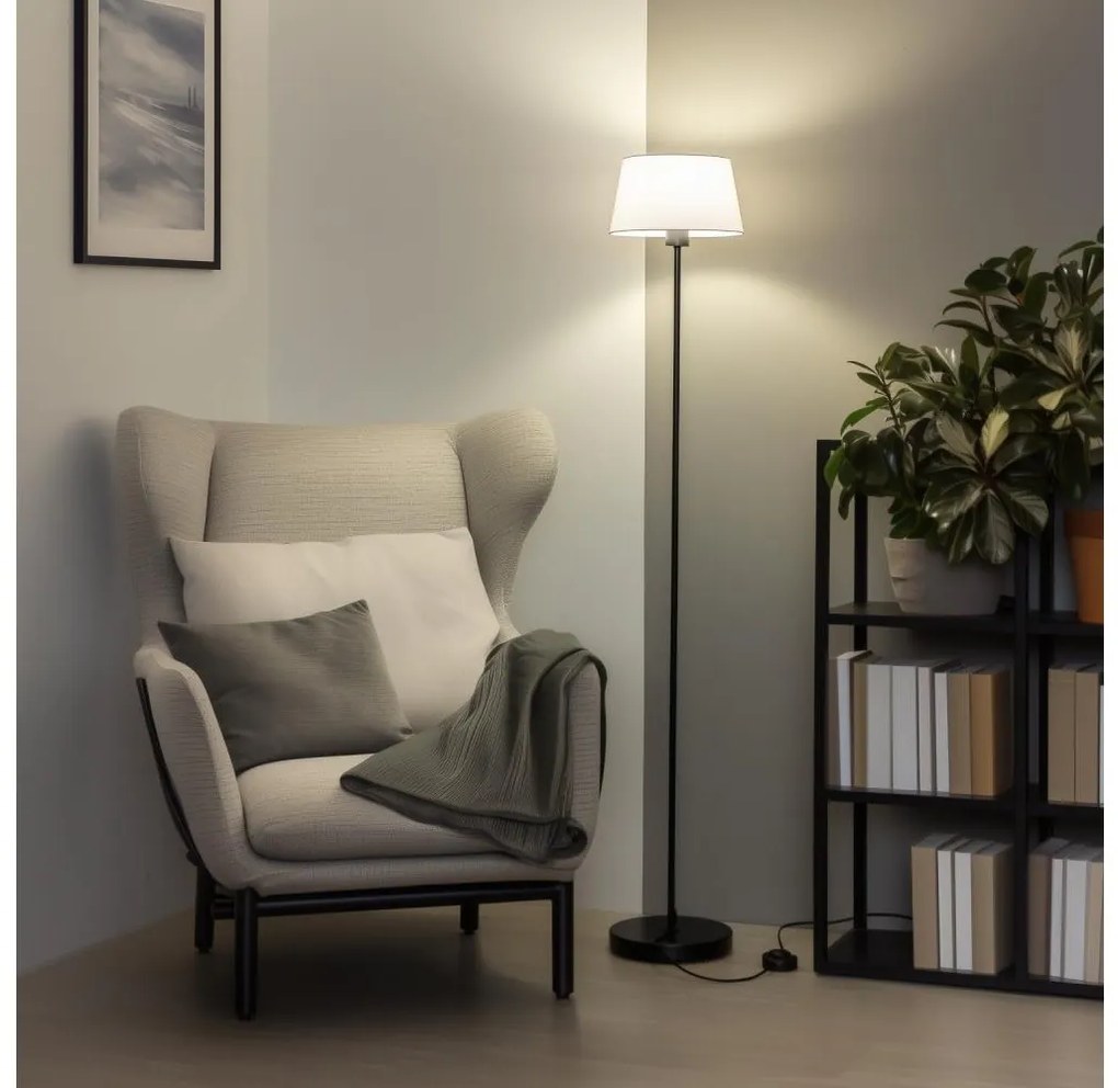 Brilagi - LED подова лампа CERIA 1xE27/40W/230V, Ø 25 см, бяла/черна