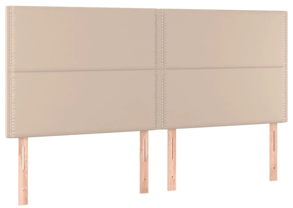 3116299 vidaXL Горни табли 4 бр капучино 90x5x78/88 см изкуствена кожа