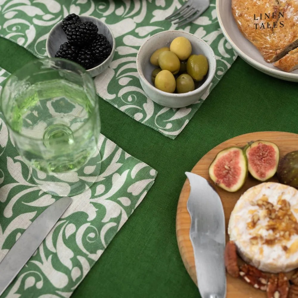 Ленена подложка за хранене 35x45 cm Evergreen Damask – Linen Tales