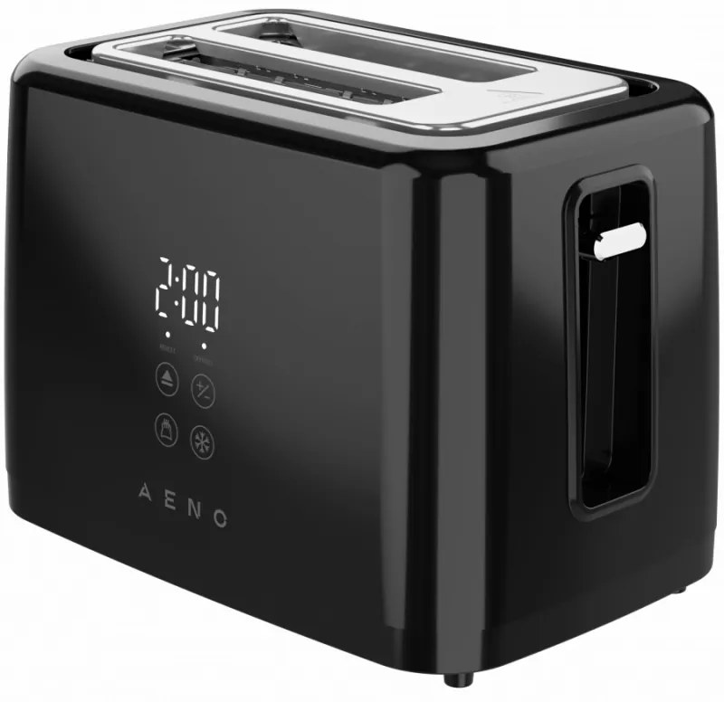 Тостер за хляб AENO ATS0002B, 930W, 7 степени, Сензорно управление, Обратен таймер, Защита при засядане, Тих, Черен