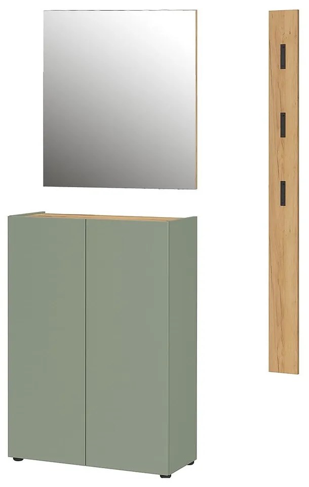 Светлозелен комплект за коридор от декор от дъб 104x200x33 cm Alviano – Germania