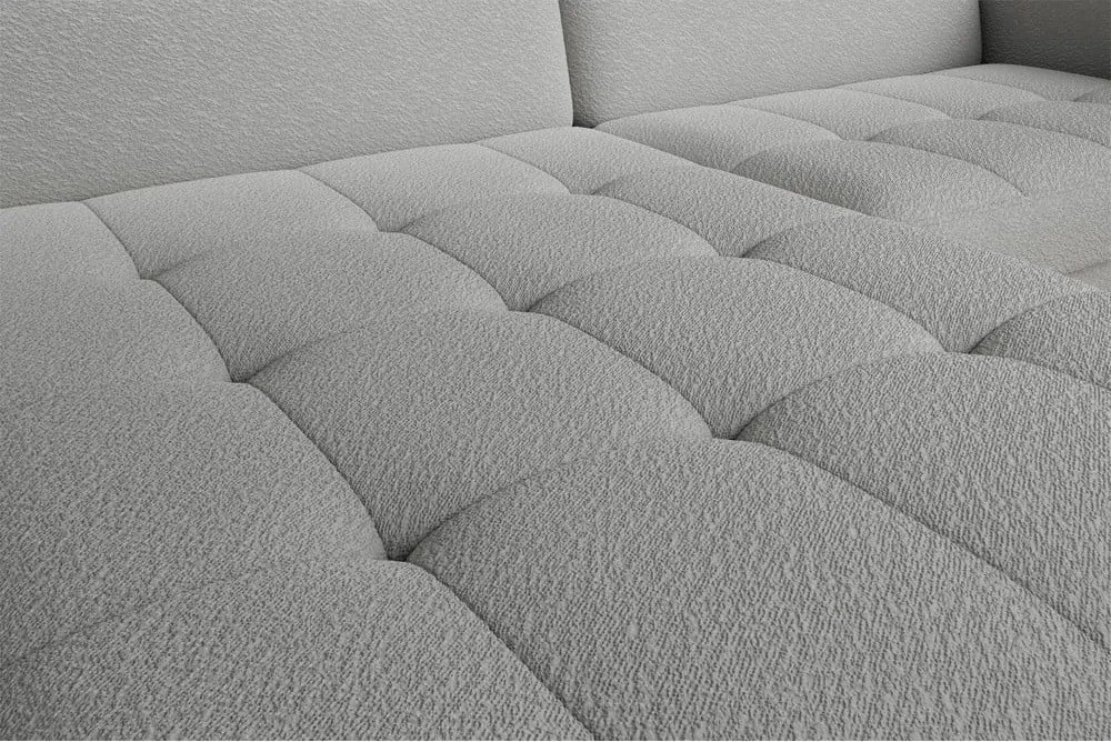 Сив разтегателен ъглов диван с място за съхранение от букле (десен ъгъл) Gomsi – ELTAP