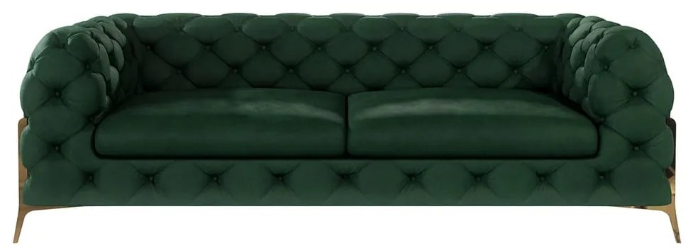 Тъмнозелен кадифен диван 225 cm Chelsea Bis – Ropez