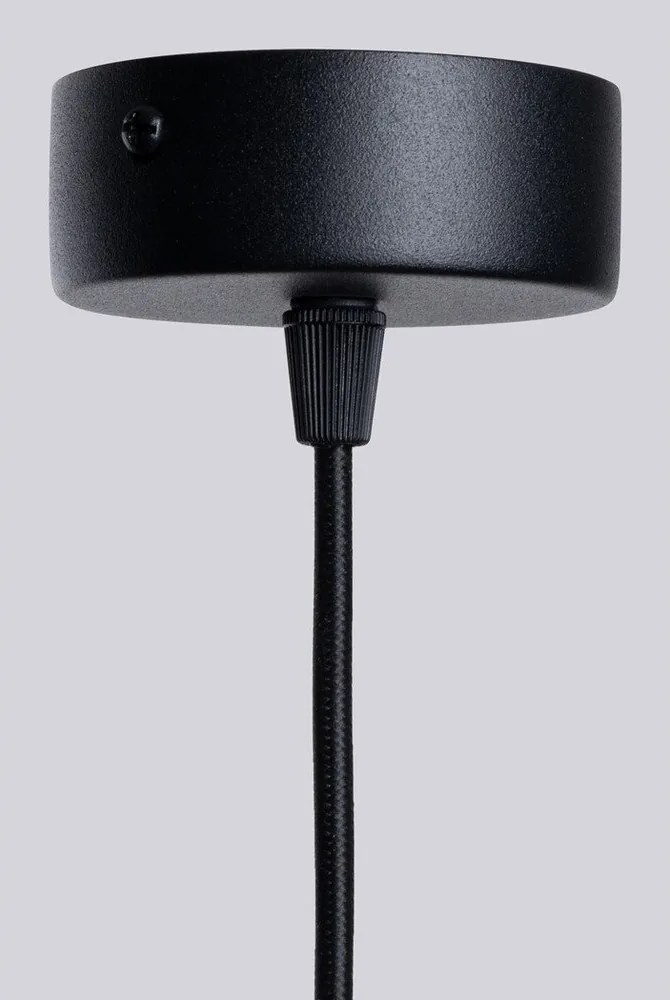 Черно висящо осветително тяло със стъклен абажур Orbital – Sollux