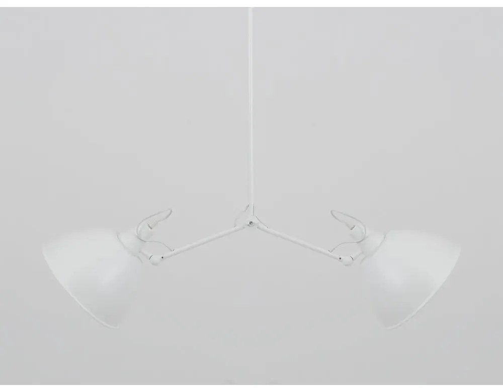 Бяла висяща лампа с метален абажур 104x104 cm Coben - CustomForm