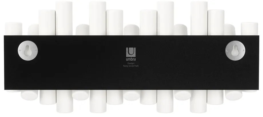 Бяла стенна закачалка от масивен бор Picket – Umbra