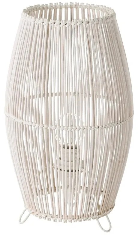 Бяла бамбукова настолна лампа с бамбуков абажур (височина 29 см) - Casa Selección