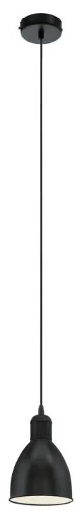 Eglo 55243 - Пендел на кабел PRIDDY 1xE27/60W/230V, черен