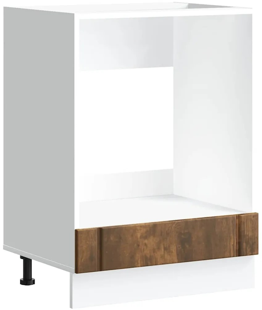 853762 vidaXL Шкаф за фурна, Lucca, опушен дъб, инженерно дърво