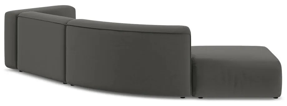 Сив кадифен шезлонг (ляв ъгъл) Ekahi – Makamii