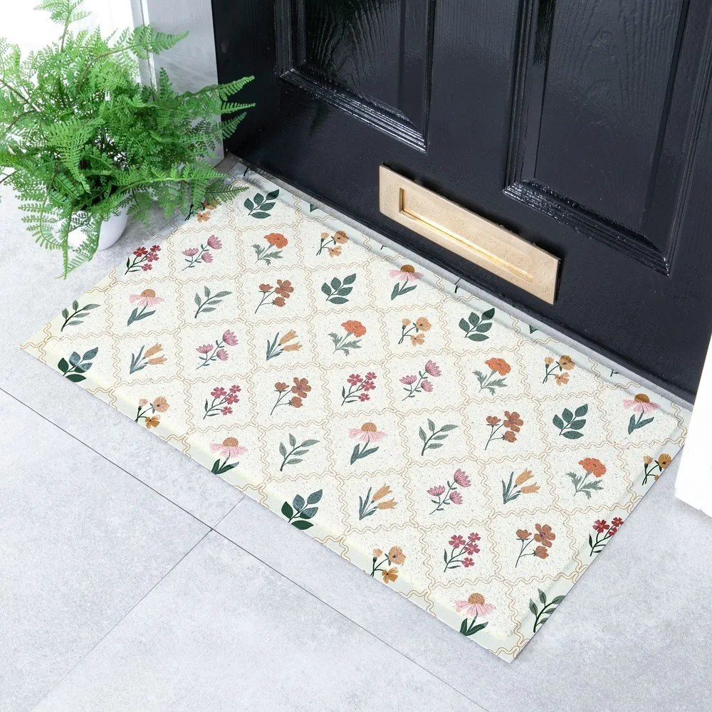 Изтривалка от PVC 40x70 cm Vintage Floral Stamp – Artsy Doormats