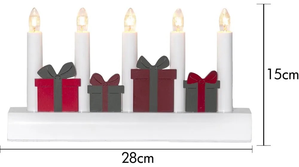 Червено-бяла коледна светлинна украса за контакт Julia – Star Trading