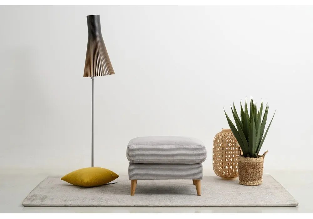 Светлосива табуретка от рипсено кадифе Paris – Scandic