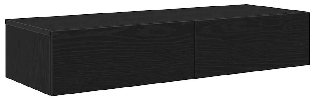 859987 vidaXL Стенен рафт с чекмеджета, черен, 100x36x19 см, инженерно дърво