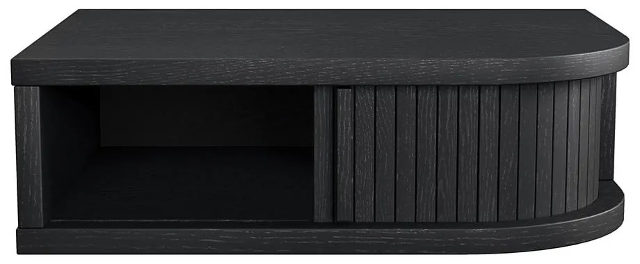 Черно нощно шкафче от дъб Farsta – Woodman