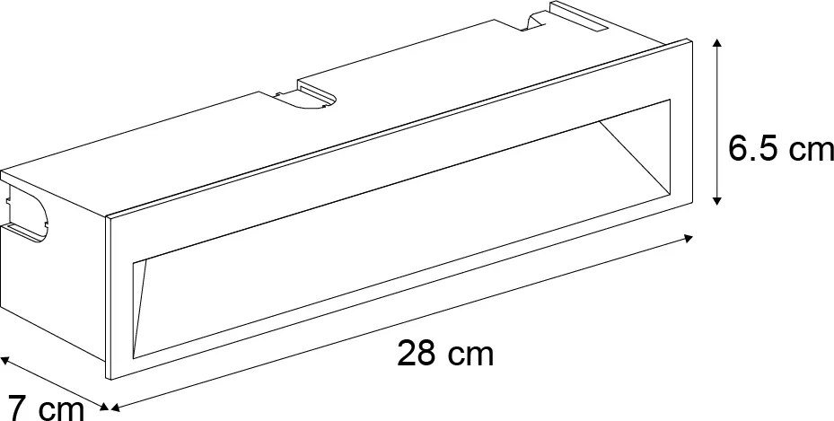 Комплект от 6 модерни вградени стенни лампи черни 28 см вкл. LED IP65 - Mert