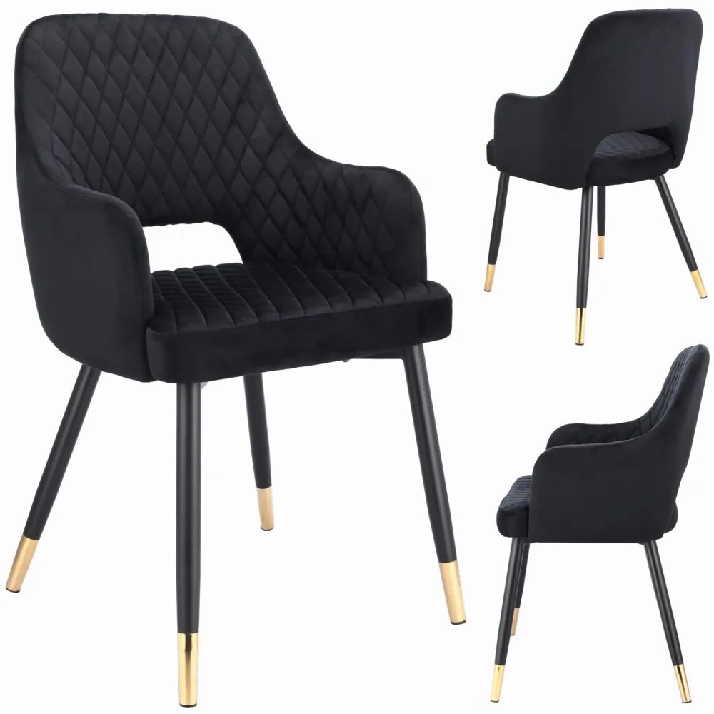 Луксозен кадифен стол за хранене BORGO Сив