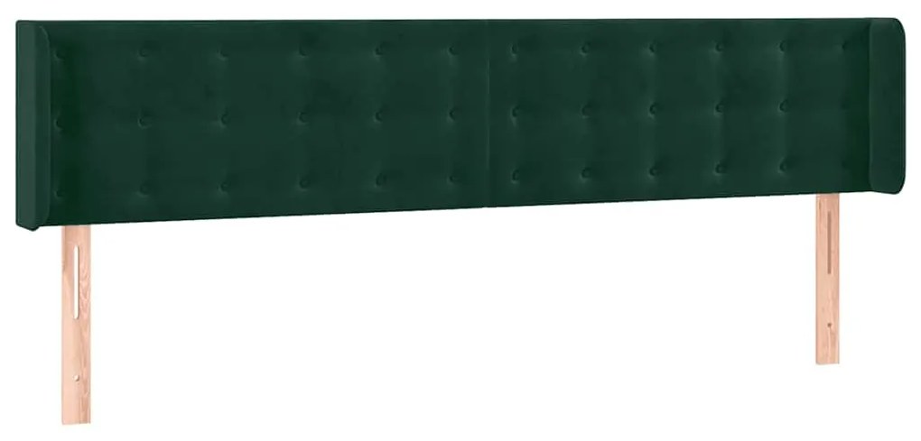 3119265 vidaXL Горна табла за легло, тъмнозелена, 183x16x78/88 см, кадифе