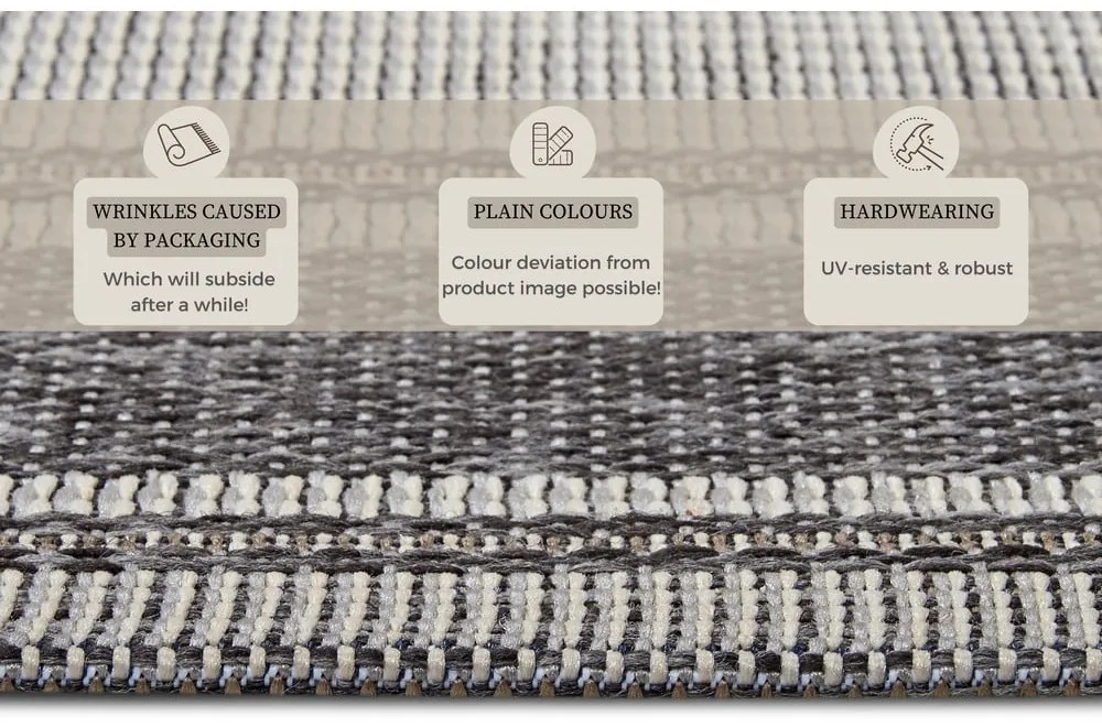 Сив външен килим 63x120 cm Clyde Cast – Hanse Home