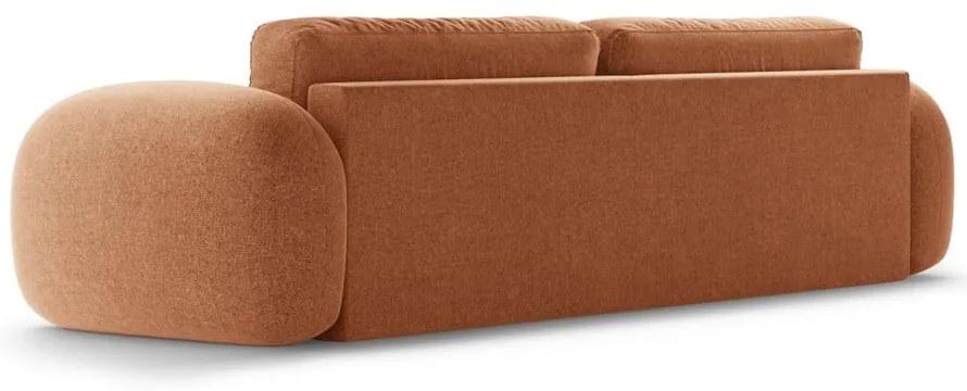 Шенилов сгъваем/с място за съхранение диван в тухлен цвят 262 cm Tonale – Cosmopolitan Design