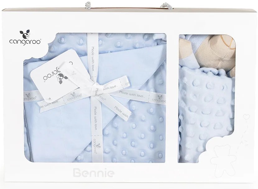 CANGAROO Одеяло с играчка BENNIE СИНЬО