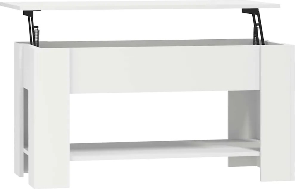 809701 vidaXL Маса за кафе, бяла, 101x49x52 см, инженерно дърво