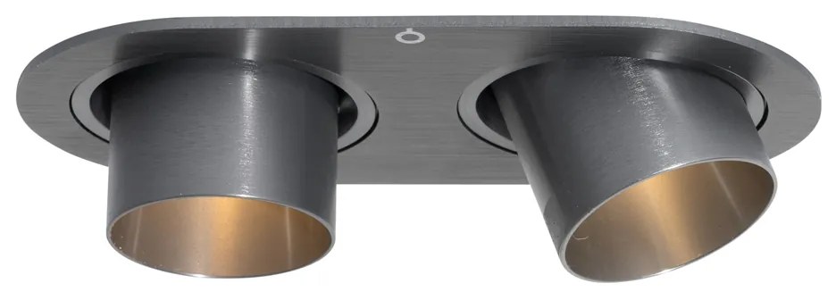 Комплект от 6 вградени спота Gunmetal GU10 35mm Накланящи се 2-Светлини - Installa