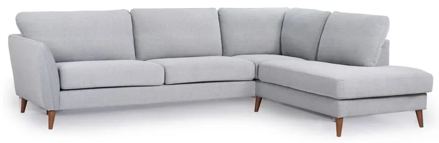 Светлосив ъглов диван (десен ъгъл) Paris - Scandic
