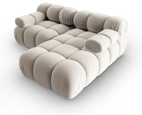 Бежов кадифен модулен ъглов диван (десен ъгъл) Bellis – Micadoni