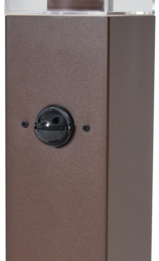 Външна лампа ръждивокафява с прозрачно стъкло 45 см IP44 с контакт и сензор за движение - Malios