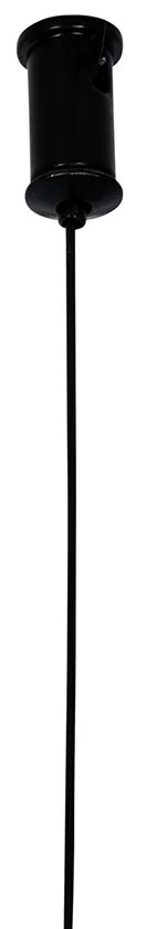 Черен висящ аплик с опушено стъкло овал 8-светлина - Monaco