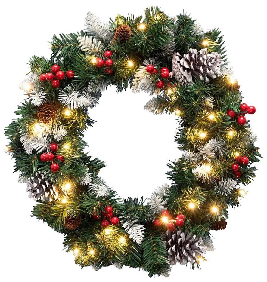 LED коледен венец 35xLED/3xAA 8 режима Ø 45 см IP44 топло бяло