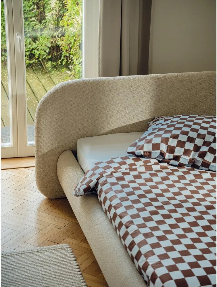 Светлосин еластичен памучен чаршаф 180x200 cm Oba – noo.ma