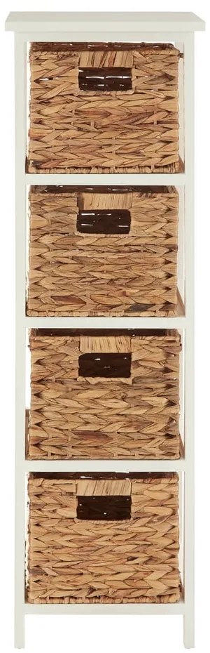 Шкаф за баня от масивна дървесина от павловния в бяло и натурално 32x100 cm Padstow - Premier Housewares