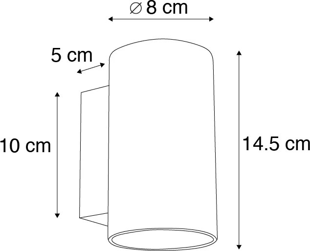 Интелигентна дизайнерска стенна лампа черна вкл. 2 Wifi GU10 - Sandy