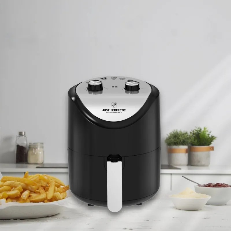 Фритюрник с горещ въздух Just Perfecto JL-14, 1200W, 3.5 литра, 80-200 C, Таймер, Черен