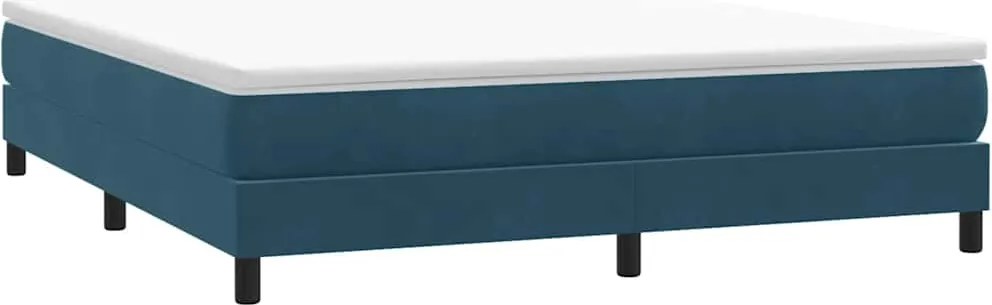 3315841 vidaXL Box Spring легло без матрак Тъмно синьо 180x210 cm кадифе